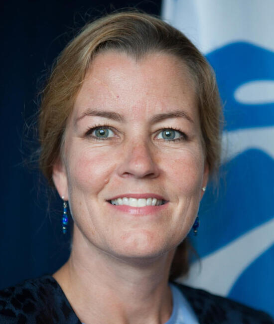 Portrait of UN Deputy High Commissioner for Refugees Kelly T. Clements. 