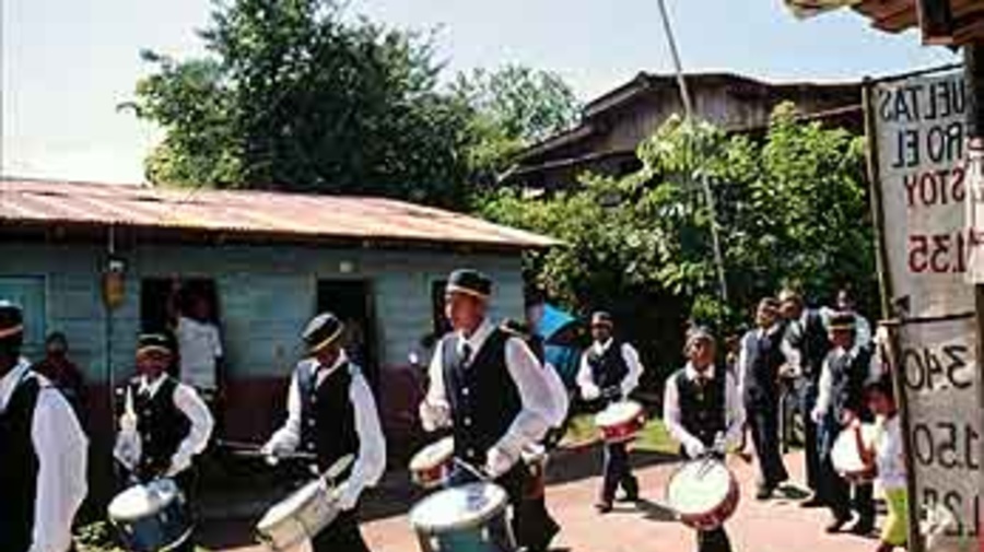 The parade in Jaque celebrating Panama's independence from Colombia.