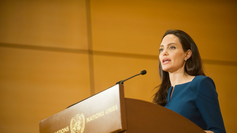 Switzerland. Angelina Jolie delivers memorial lecture