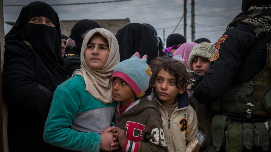 Iraq. People who have reamined in parts of liberated Mosul