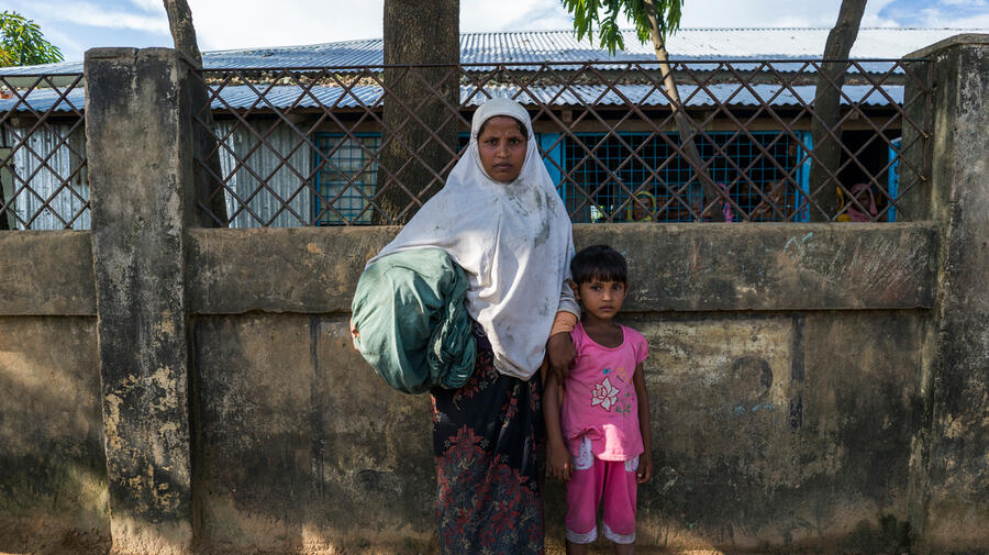 Bangladesh. Newly arrived Rohingya refugees seek help from UNHCR