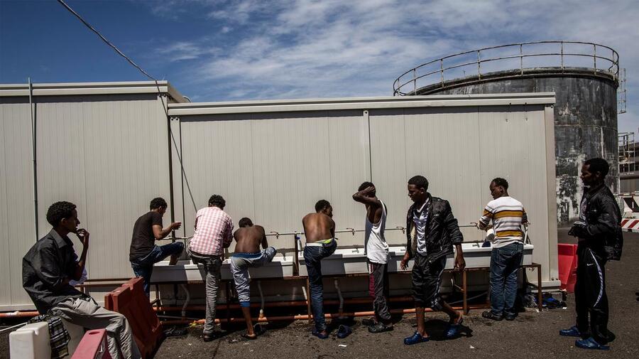 Italy. First reception center at Augusta port