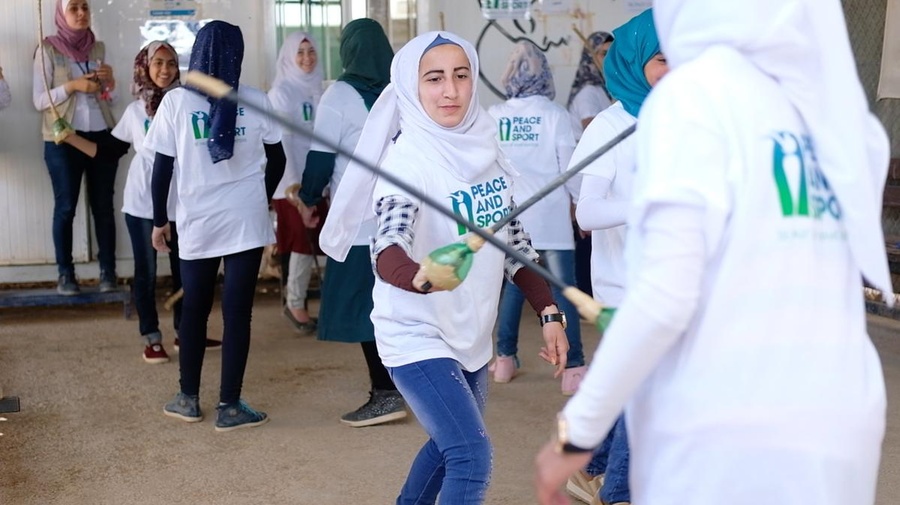 Jordan. The UNHCR #WithRefugees solidarity world tour commences with a sports day at Jordan's Za'atari refugee camp