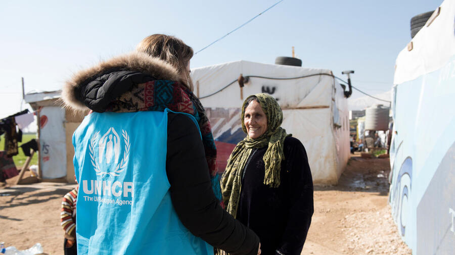 Lebanon. Syrian refugee family receiving winter cash assistance 