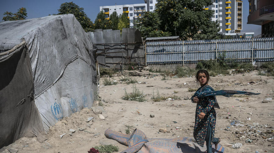 Afghanistan. Returnees from Pakistan live in a camp in Kabul