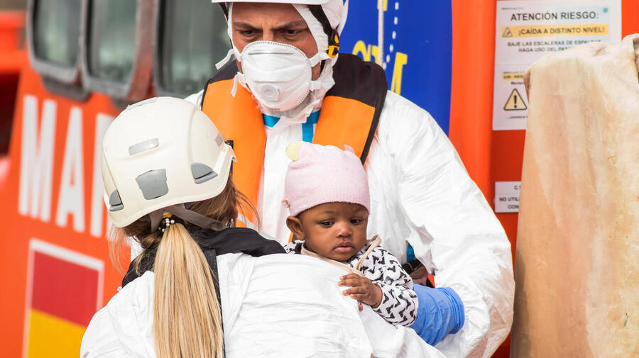 Spain. Migrants intercepted off the coast of the Canary Islands