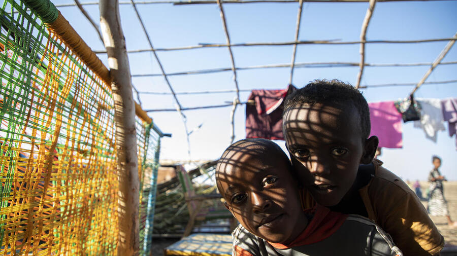 Sudan. Ethiopian refugees await transfer from border reception centre