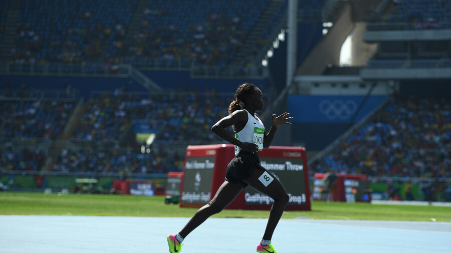 UNHCR, the UN Refugee Agency - South Sudanese refugee, Rose Nathike Lokonyen, runs the 800-metres for the Refugee Olympic Team in the Maracanã stadium in Rio, Brazil (2016).  
