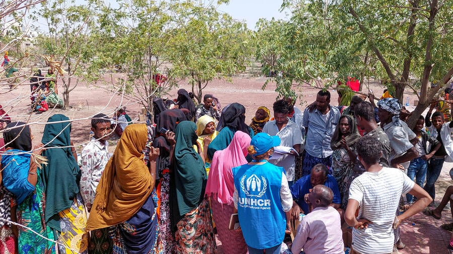 Ethiopia - UNHCR Protection team is monitoring the distribution of WFP's high-energy biscuits in Semera.