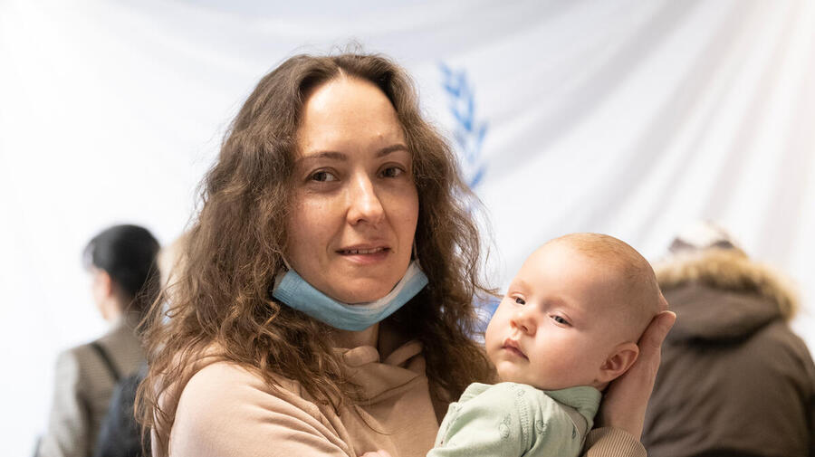 Poland. Refugees from Ukraine wait to register for cash assistance in Warsaw