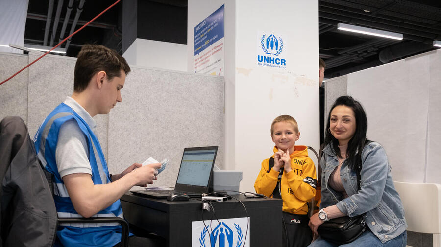 Yulia with her son Vlad are refugees from Ukraine.