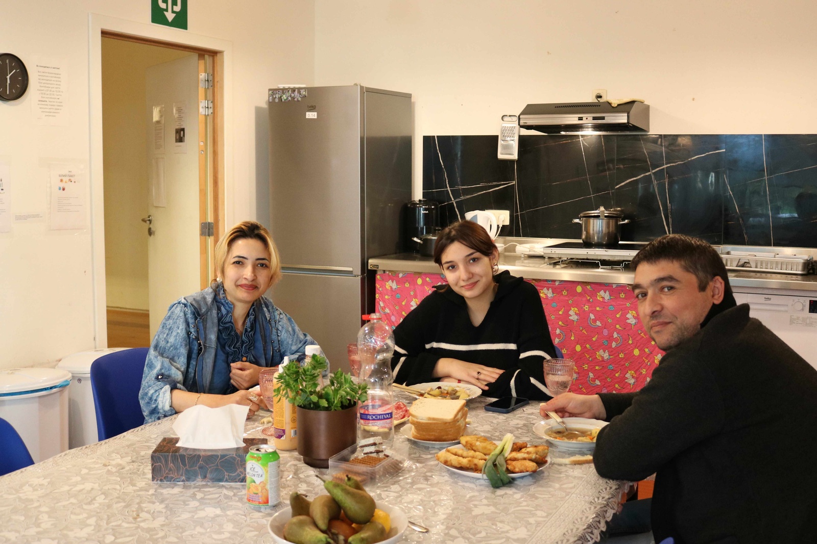 Marina and her family are thankful for a place where they can cook and share meals together. Being with other Ukrainians helps them feel safe.