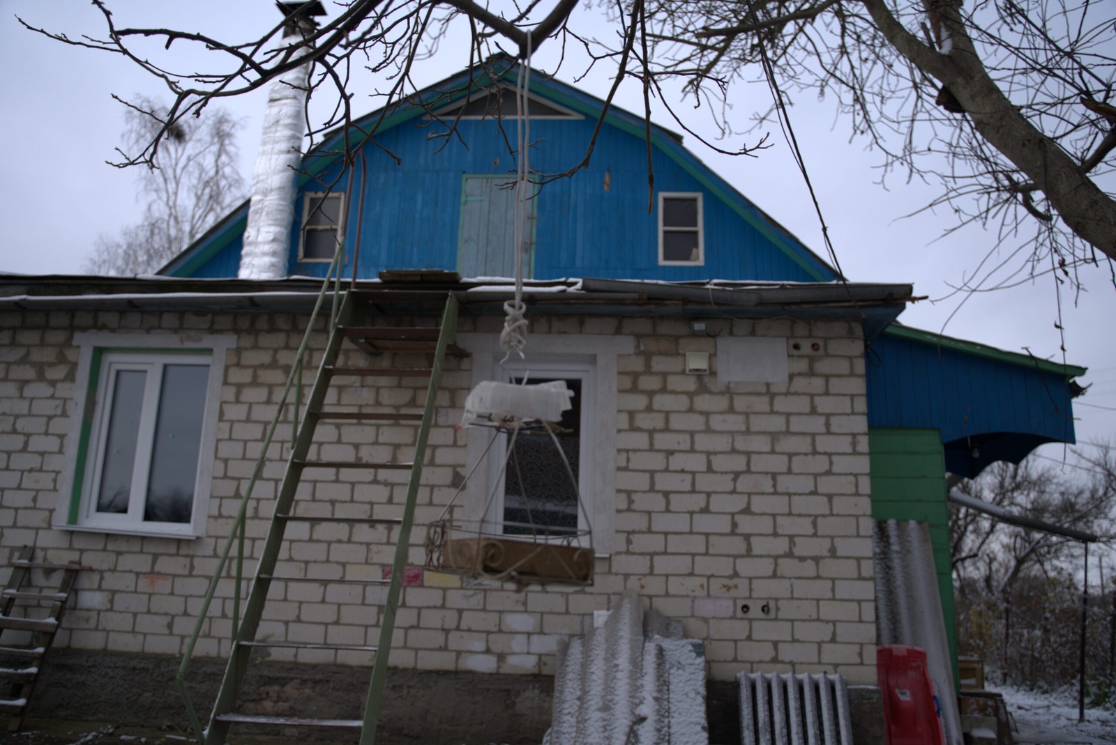 Het huis in opbouw. © UNHCR/Victoria Andrievska