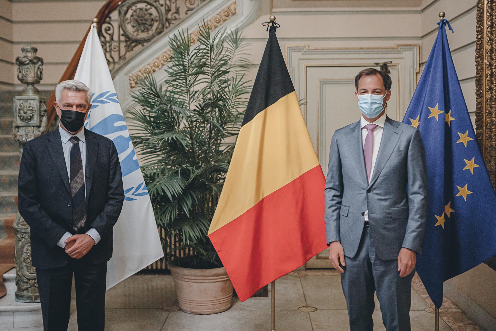 Le Haut Commissaire Filippo Grandi et le Premier ministre Alexander De Croo. © SPF Chancellerie du Premier ministre