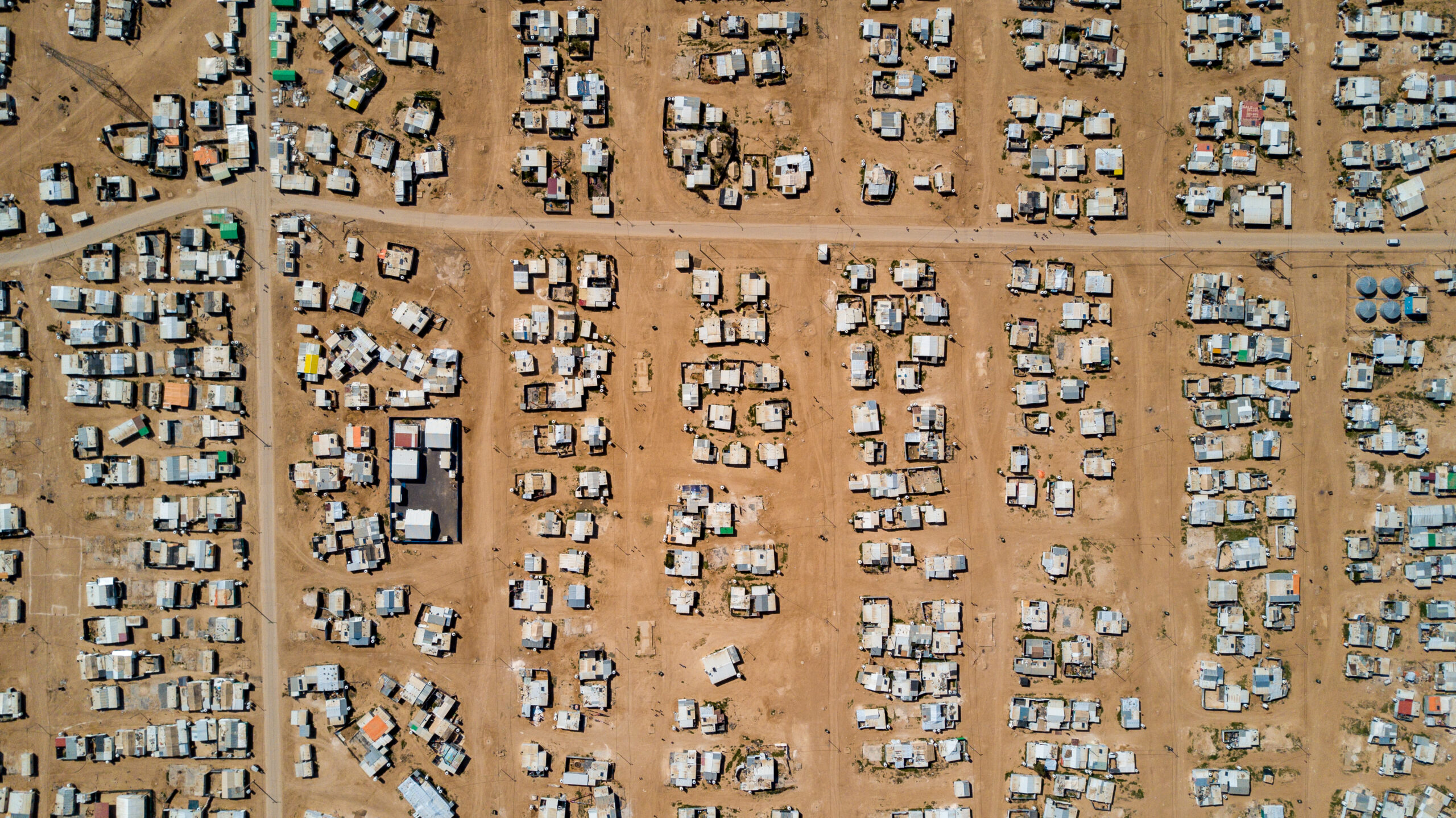 Une vue aérienne du camp de réfugiés Za'atari, Jordanie. © UNHCR/Mohammad Hawari