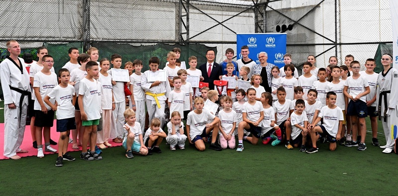 All Taekwondo TOurnament participants and staff pose for a photo