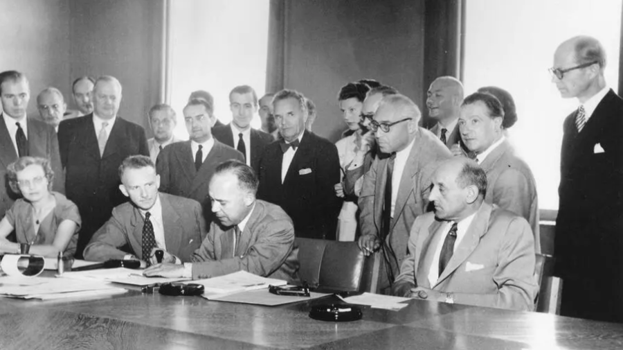 Switzerland. Signature of the 1951 Refugee Convention in Geneva