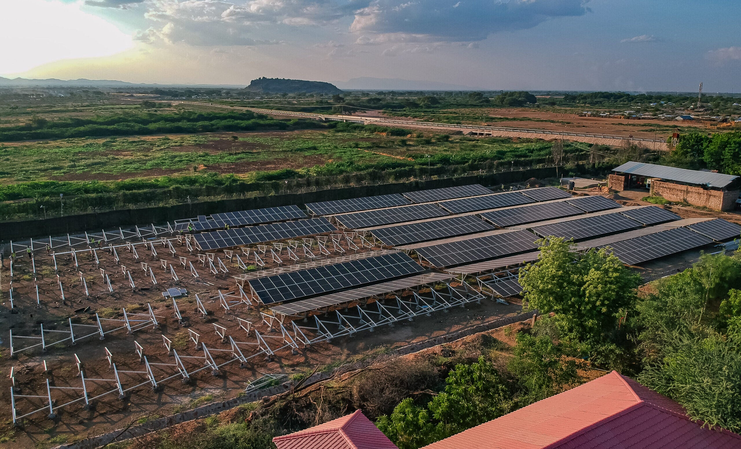 Solar panels installed at UNHCR’s Kakuma sub-office in Kenya in 2023.