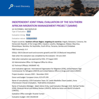 Independent joint final evaluation of the Southern African Migration Management Project (SAMM)