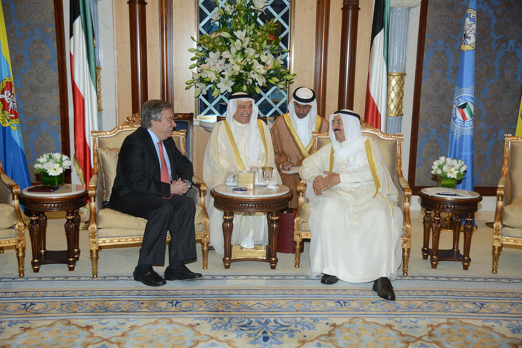 联合国难民署高级专员古特雷斯感谢科威特酋长国1.1亿美元捐款