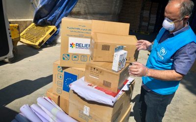 联合国难民署难民援助医疗援助物资空运抵达伊朗