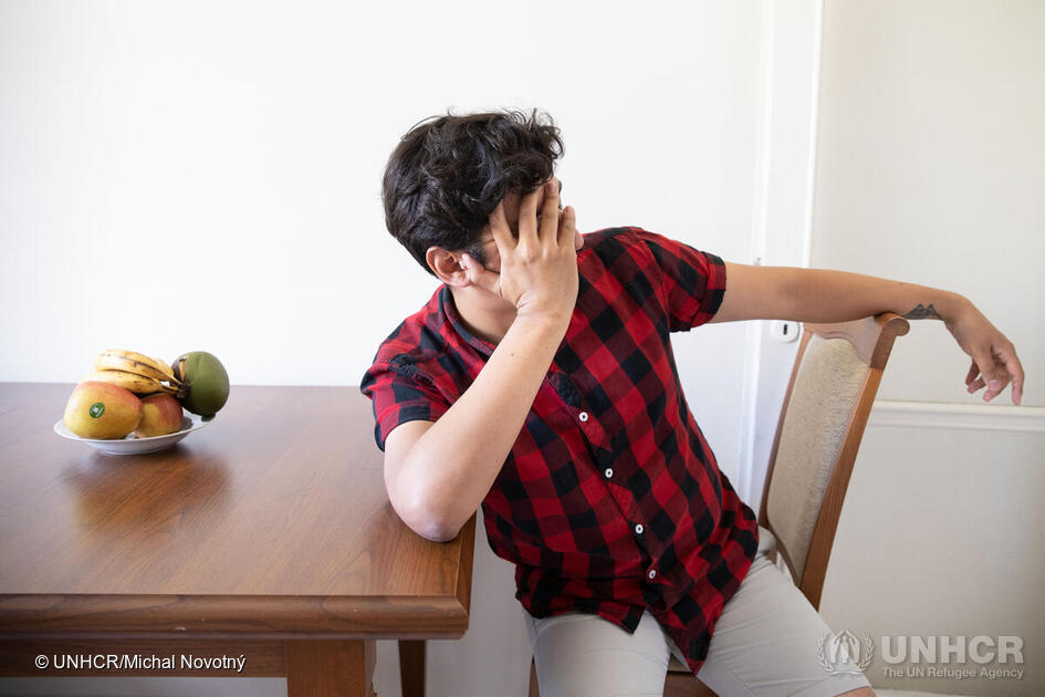 Czech Republic. Portrait of a Bolivian refugee in Prague