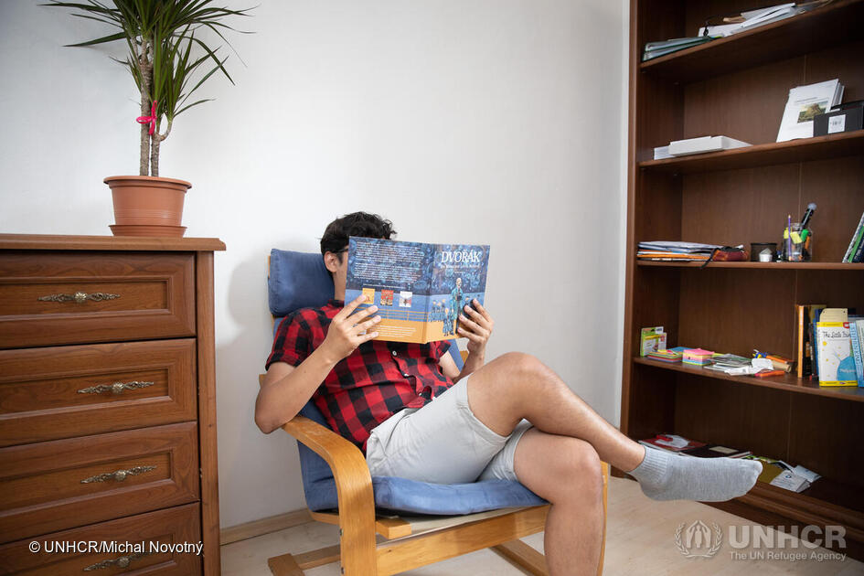 Czech Republic. Portrait of a Bolivian refugee in Prague