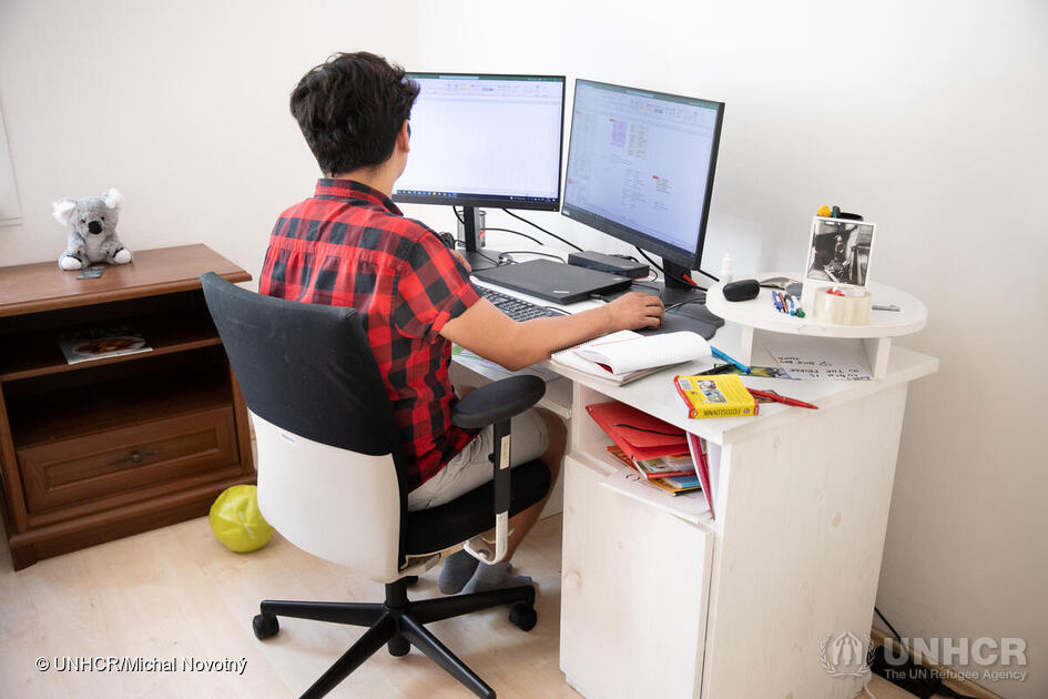 Czech Republic. Portrait of a Bolivian refugee in Prague