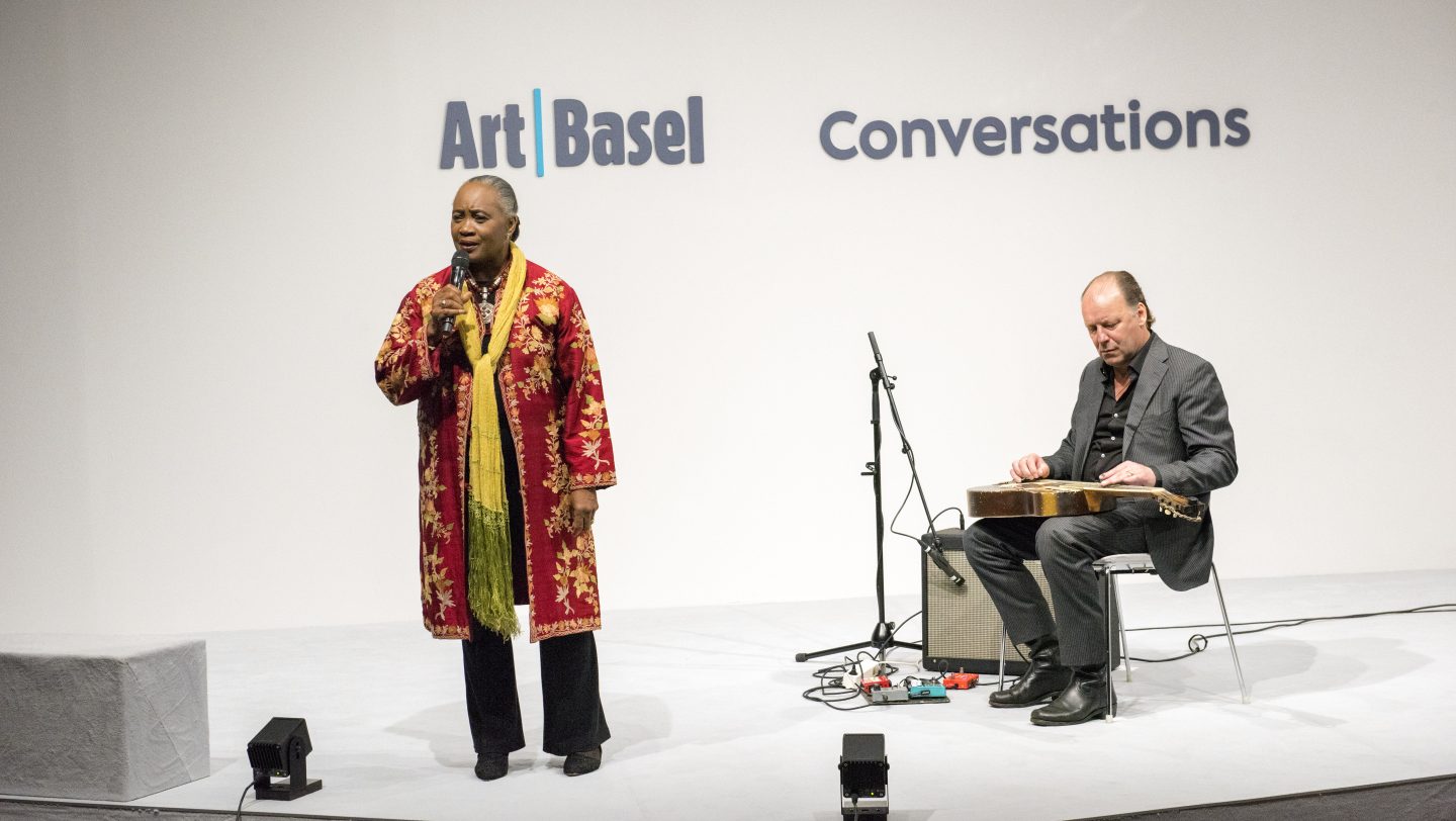Switzerland. Art stands with refugees event at Art Basel
