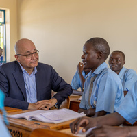 Kenya. UNHCR Barham Salih in Kakuma municipality for his inaugural visit as High Commissioner for Refugees