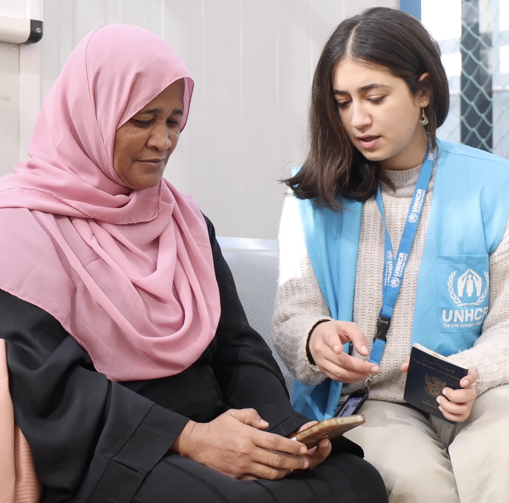 Ukraine. UNHCR provides solar-powered technology at conflict zone crossing point