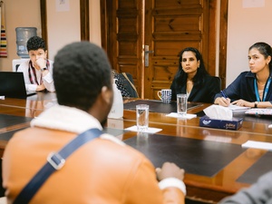 Ruvendrini Menikdiwela at 6 October with refugees