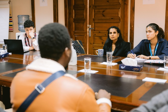 Ruvendrini Menikdiwela at 6 October with refugees