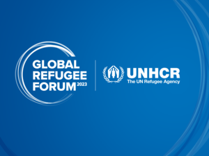 Global Refugee Forum logo with the UNHCR logo 