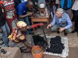 Tanzania. UN High Commissiner for Refugees, Fillipo Grandi vists Nyarungusu refugee camp