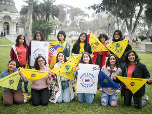 Peru. Young Venezuelan and Peruvian girls, participants of Chamas en Acción (Girls in Action)