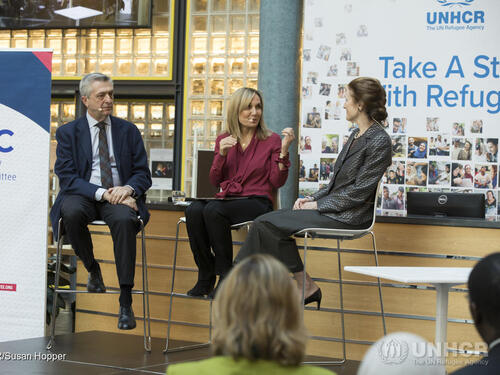UNHCR staff at a High Commissioner's Townhall meeting