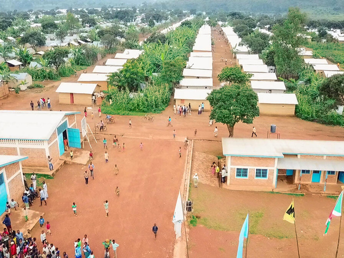 Burundi. Drone shots of refugee camp