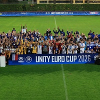 Players celebrate at the Unity EURO Cup