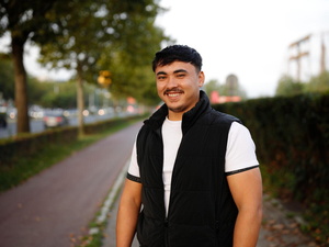 Matin, a refugee from Afghanistan, on his way to work in Sarajevo, Bosnia and Herzegovina. 