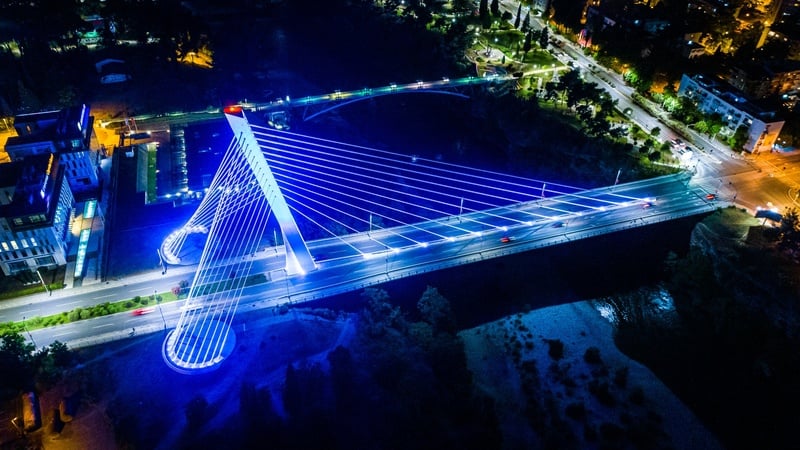 Photo of blue bridge in Montenegro