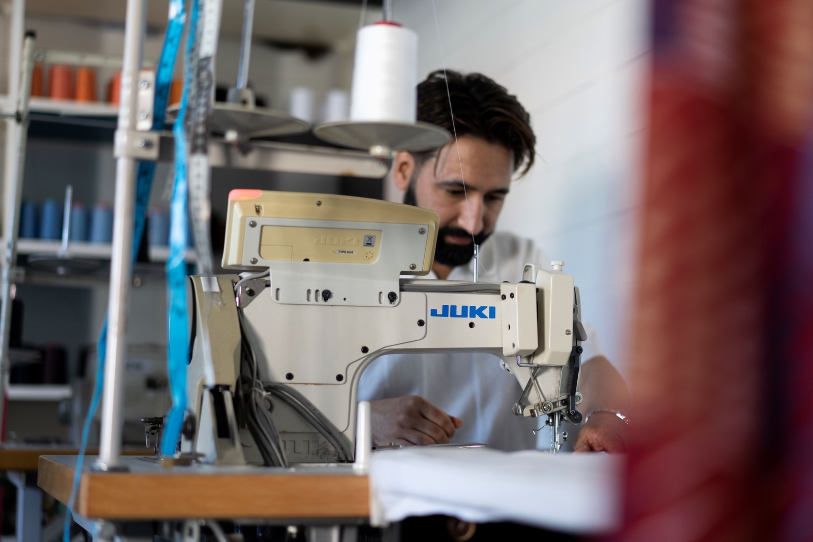 Bashir Salehi working in his studio.