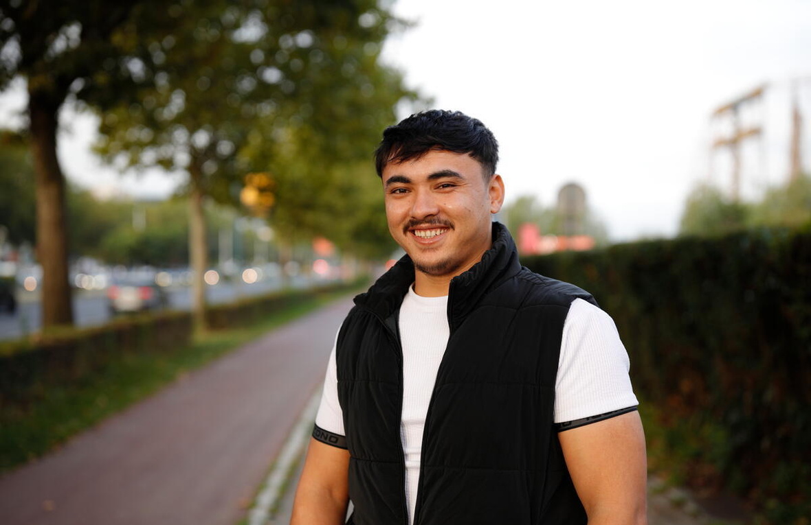 Matin, a refugee from Afghanistan, on his way to work in Sarajevo, Bosnia and Herzegovina. 