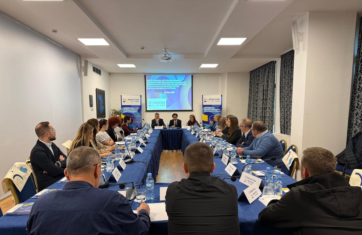 Participants from key national institutions gathered in Tirana for a UNHCR roundtable under the EU4Migration project to discuss how to strengthen access to documentation for refugees and others under international protection.