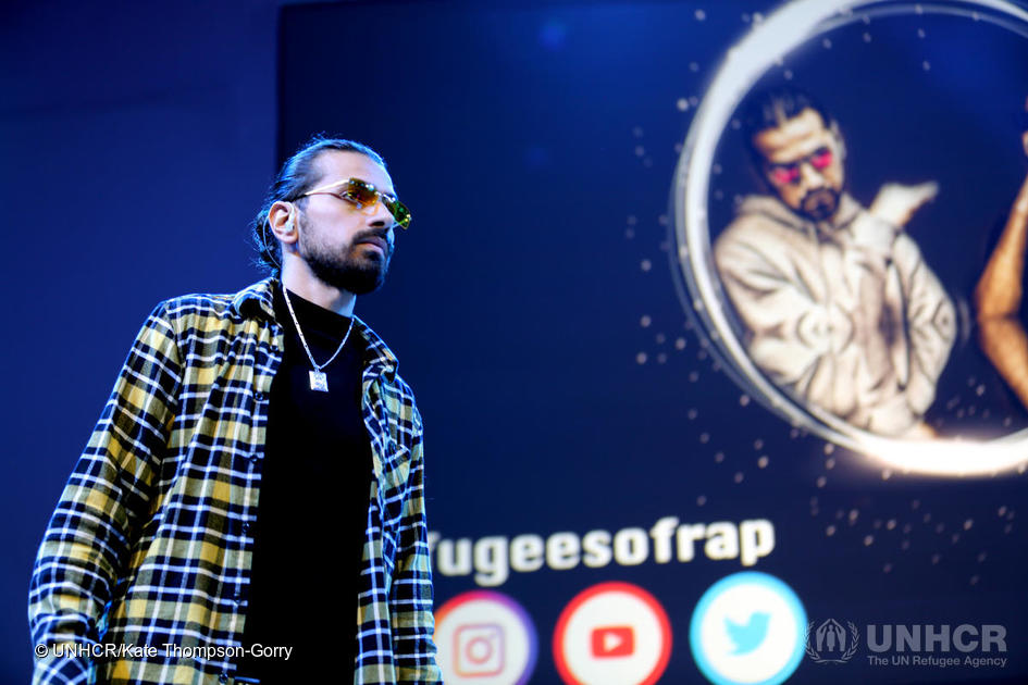 Les Refugees of Rap ont offert un concert aux 800 lycéens présents lors des Rencontres HCR-Ouest-France à l'occasion de la 27e édition du Prix Bayeux.