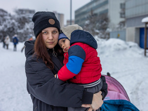 Kateryna avec son fils de 2 ans.