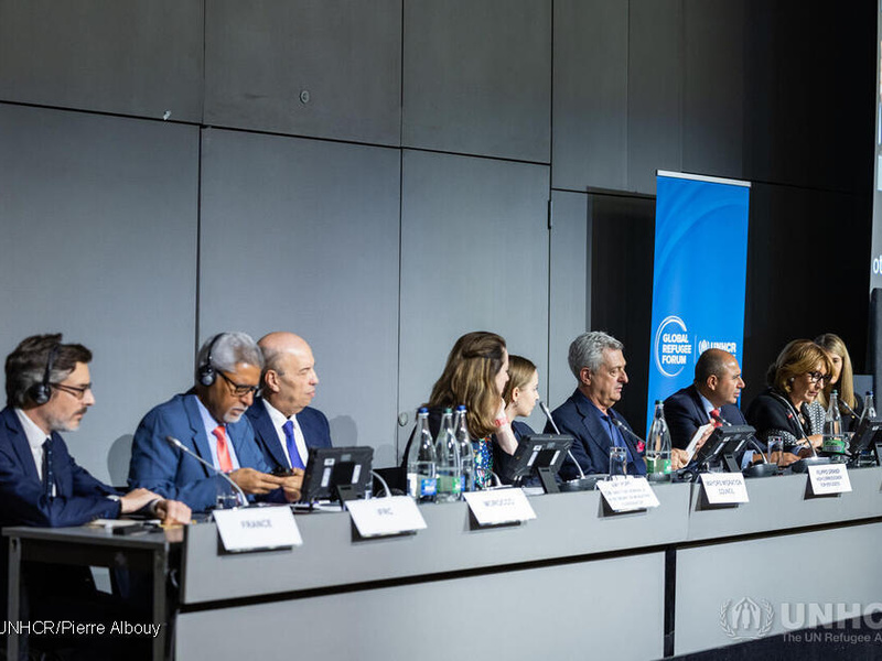 Julien Boucher General Director of the Office for the Protection Refugees and Stateless Persons (OFPRA), France , speaks at the High-Level Event ‘Synergies in action: advancing the complementary implementation of the Global Compact on Refugees and the Global Compact for Safe, Orderly, and Regular Migration including through route-based approaches to mixed movement’, one of a series of discussions at the Global Refugee Forum 2023