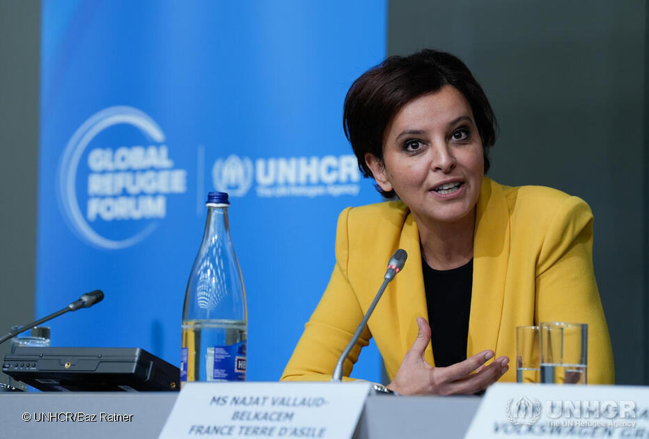  Isabelle Giordano, Head, BNP Paribas Foundation speaks during a High-Level Event ‘Ukraine Refugee Situation – Access to Rights’, one of a series of discussions at the Global Refugee Forum 2023.