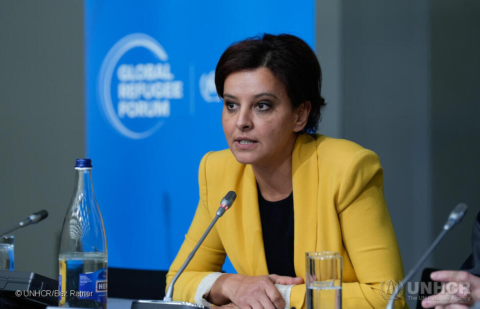  Isabelle Giordano, Head, BNP Paribas Foundation speaks during a High-Level Event ‘Ukraine Refugee Situation – Access to Rights’, one of a series of discussions at the Global Refugee Forum 2023.