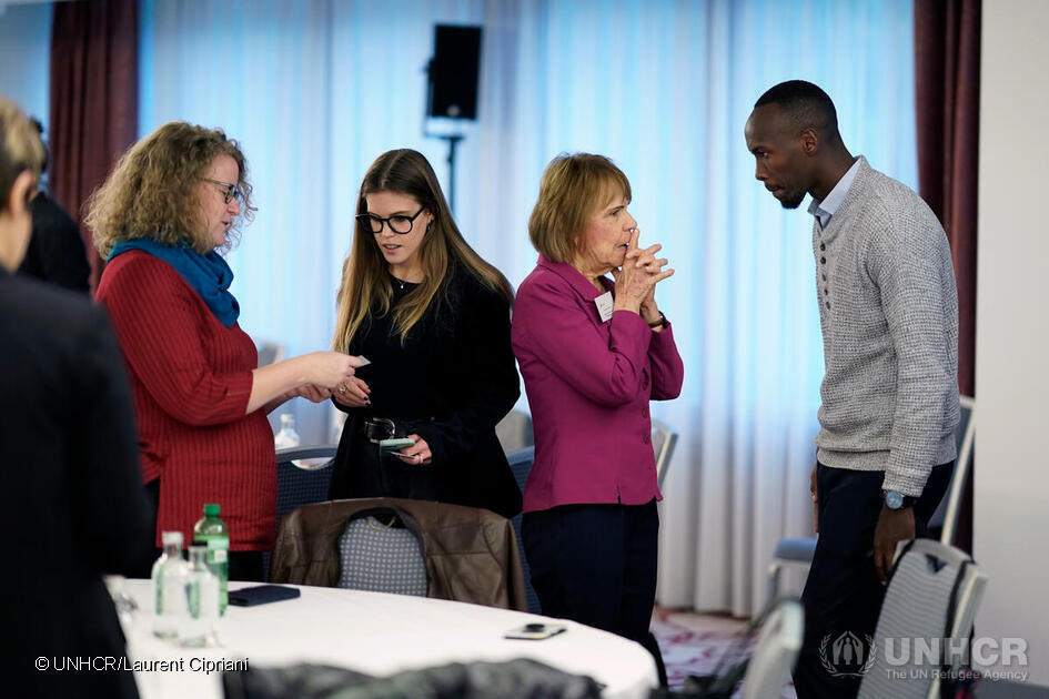 Annick Suzor Weiner at the linked event ‘Collaboration Space: Private Sector Engagement in Achieving 15 Percent Enrolment of Refugees in High Education’